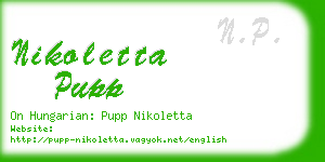 nikoletta pupp business card